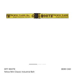 Authentic Off-White yellow mini belt
